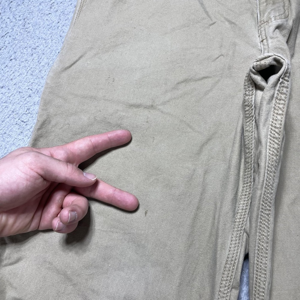 Carhartt Pants Mens 34x30 Beige Relaxed Fit Stretch Canvas Carpenter Workwear - Picture 4 of 13
